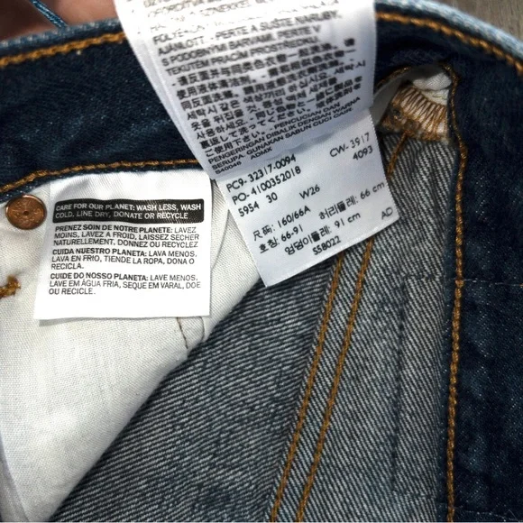 Levi’s 501 Blue Distressed Cut Off Denim High Rise Shorts Size 26 - Picture 8 of 8